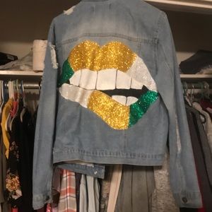 Customized blue jean jacket